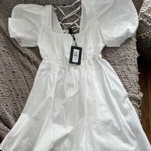 nwt white babydoll dress size small